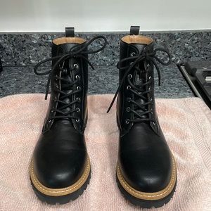 Brand new faux leather combat boots